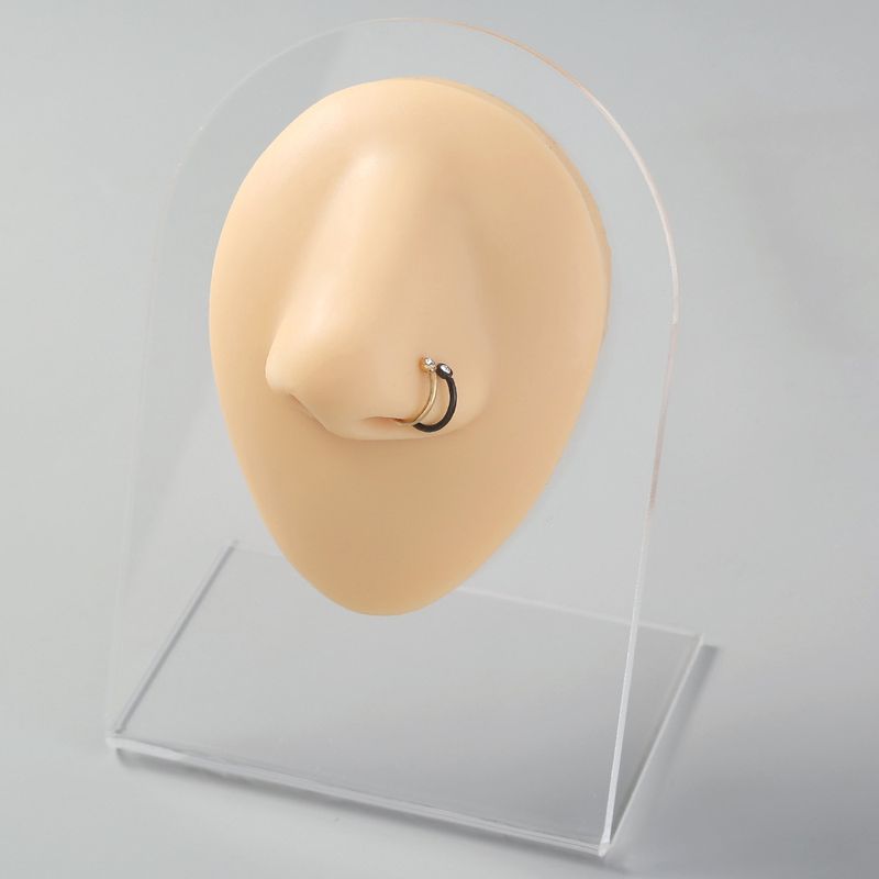 C-shaped Stainless Steel Rhinestone Nose Ring Diamond Nose Nail Fake Nose Ring Jewelry