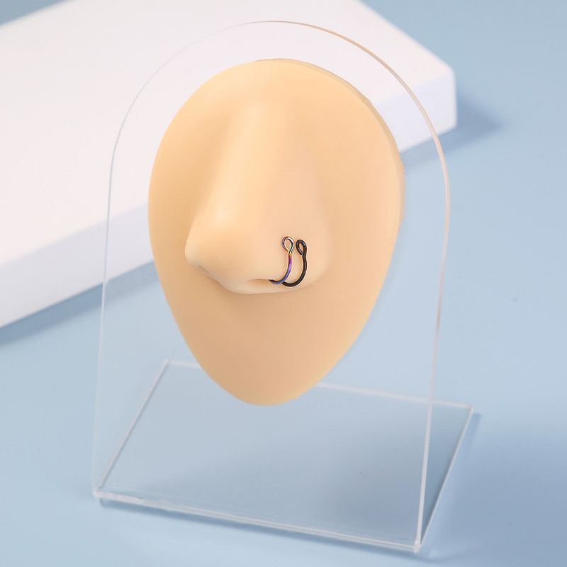 New Color Niche Stainless Steel Nose Ring Fake Piercing Nose Buckle Personality Accessories Wholesale