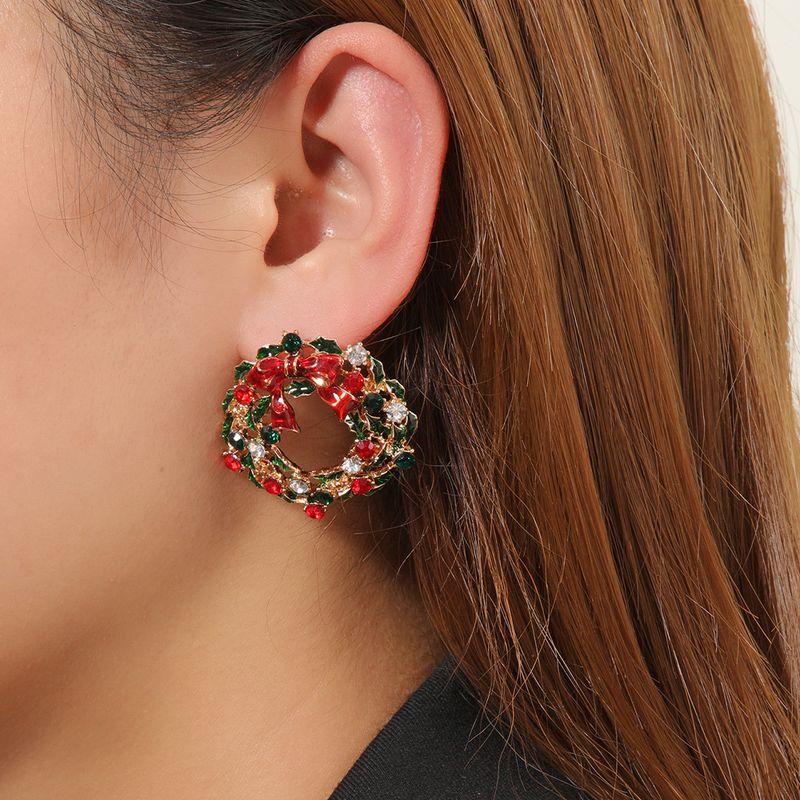 Christmas Earrings European And American Fashion Rhinestone Jewelry Alloy Diamond Earrings