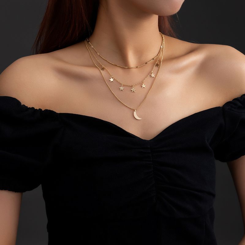 Collier Multicouche Simple Empilage D&#39;étoiles En Gros