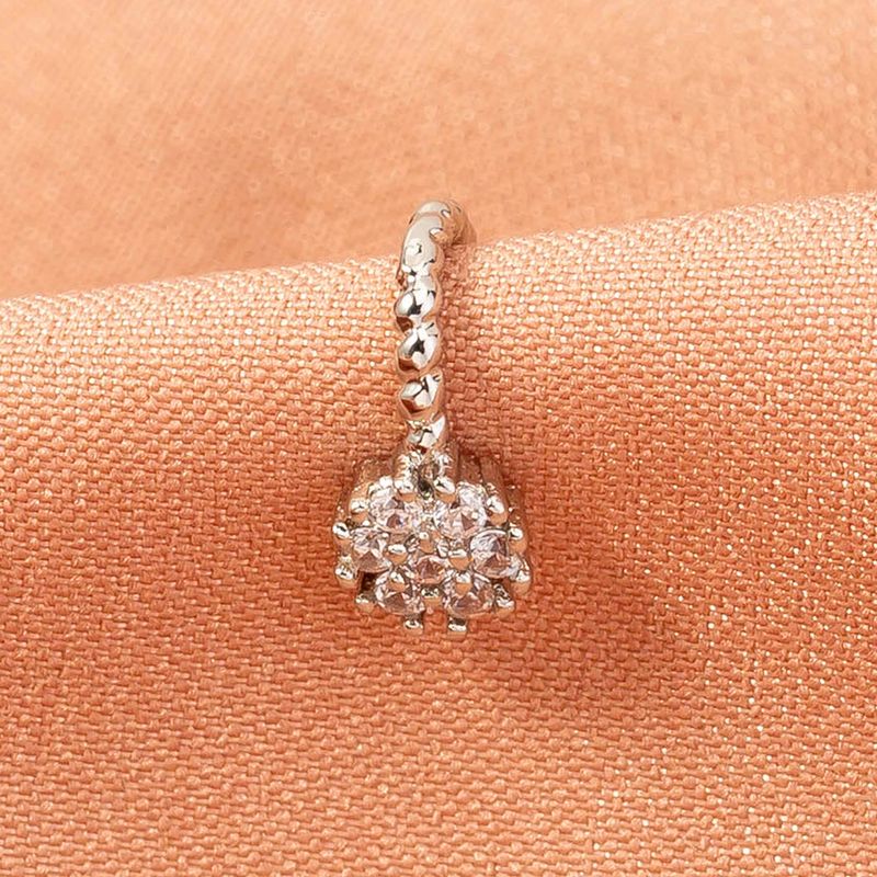 New Micro-inlaid Zircon Nose Nails Round Flower Copper Nose Ring