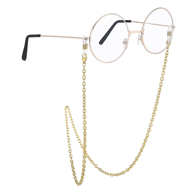 Retro Glasses Chain Men And Women Halter Gold Titanium Steel Mask Sunglasses