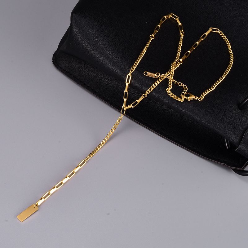 1 Pièce Style Simple Carré Acier Au Titane Collier