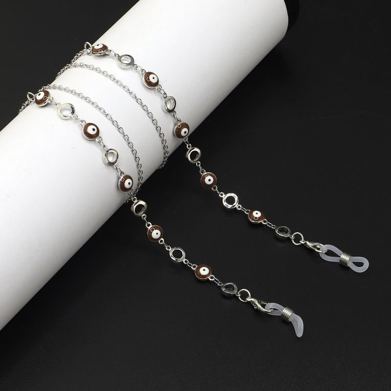 Cross-border Hot Fashion Simple Eye Round Handmade Chain Glasses Cord Anti-lost Metal Glasses Chain