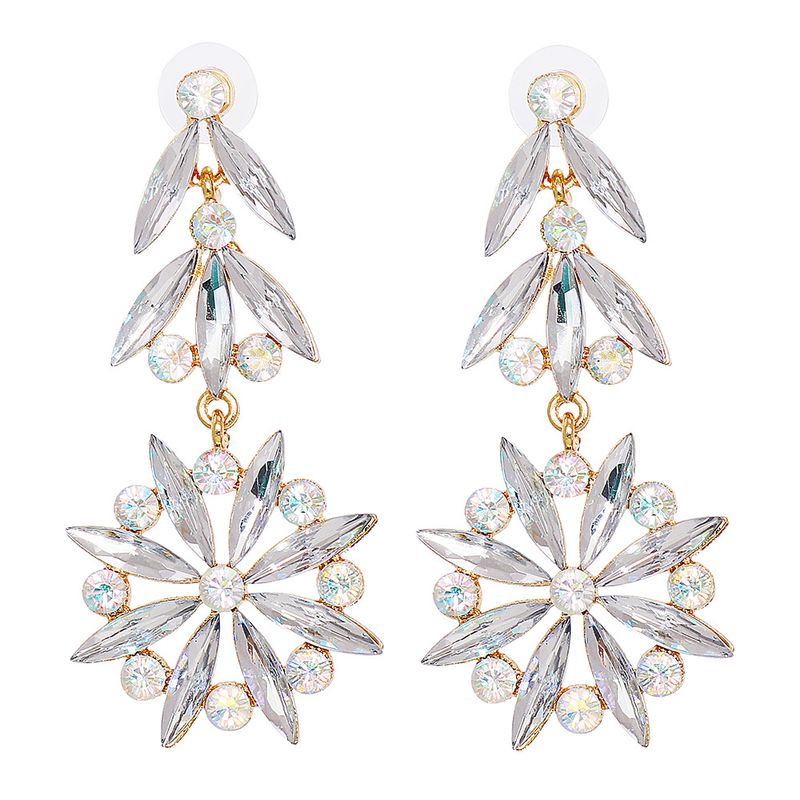 55756 Neue Europäische Und Amerikanische Persönlichkeit Diamant Weibliche Ohrringe Blumen Form Geometrische Ohrringe Grenz Überschreitende Versorgung Großhandel