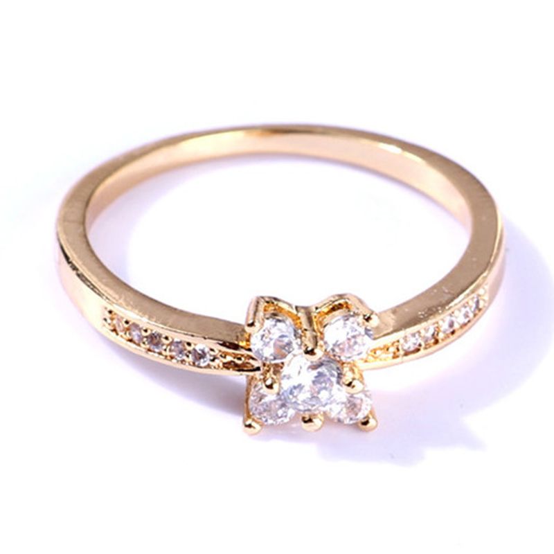 Classic Zircon Real Gold-plated Ring