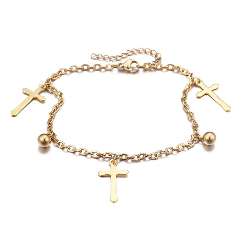 Simple Style Geometric Titanium Steel 18K Gold Plated Women'S Anklet