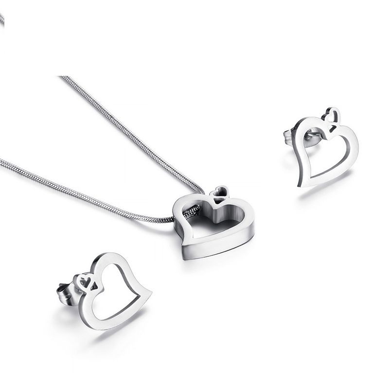 Titanium Steel 18K Gold Plated Korean Style Heart