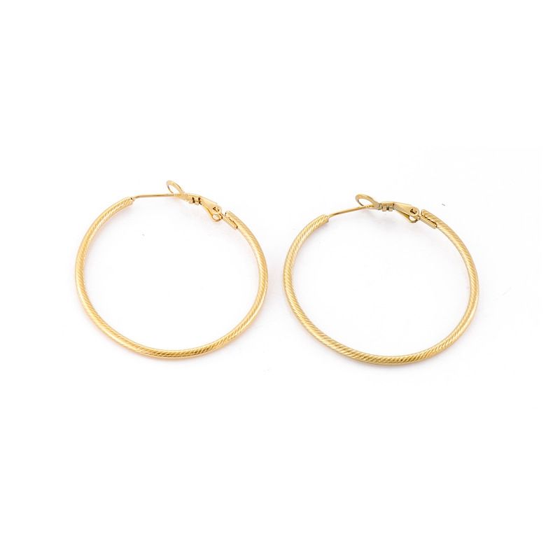 Moda Geométrico Acero Titanio Chapados en oro de 18k Pendientes