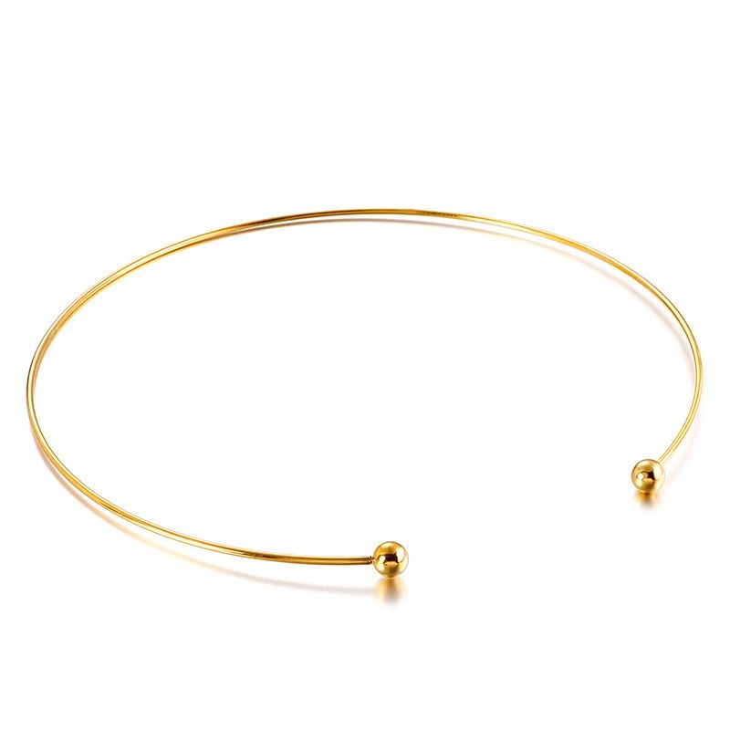 Titan Stahl 18 Karat Vergoldet Mode Überzug U-Form Halsband