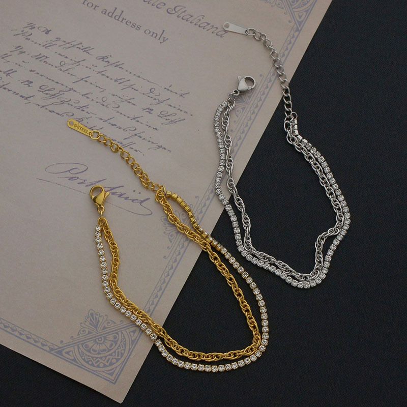 Europäische Und Amerikanische Damen Neue Einfache Klauen Kette Armband Grenz Überschreitende Edelstahl Perlenkette Armband Diamant Handschmuck Fabrik Direkt Vertrieb
