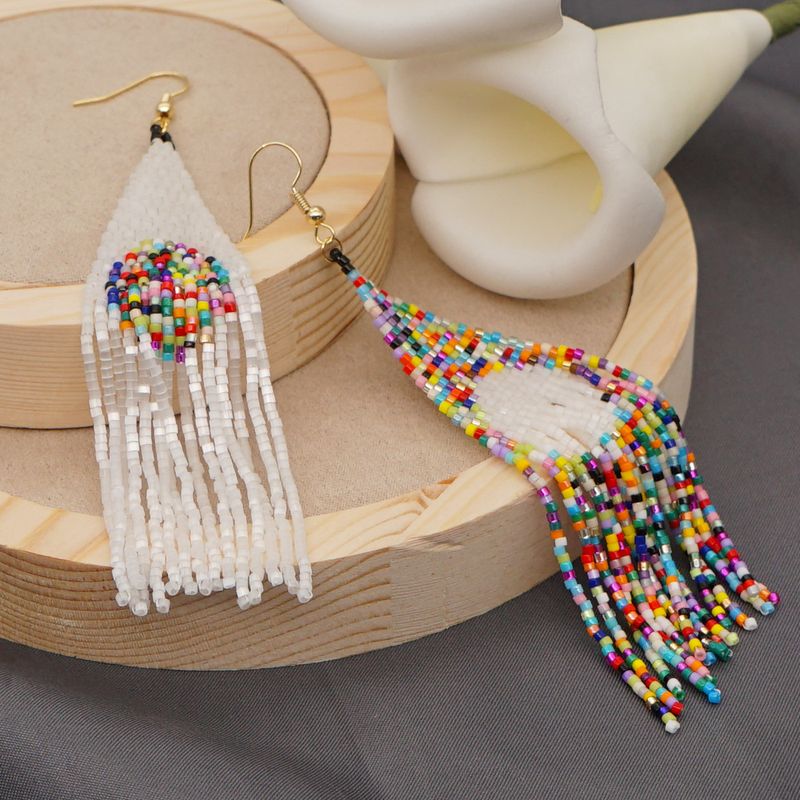 Go2boho Böhmischer Retro Ethnischer Stil Miyuki Reis Perlen Gewebter Regenbogen Farblich Passend Übertrieben Europäische Und Amerikanische Ohrringe