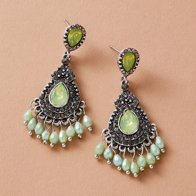 Ethno-stil Schmuck Retro-diamant-ohrringe Perlen Smaragd Ohrringe