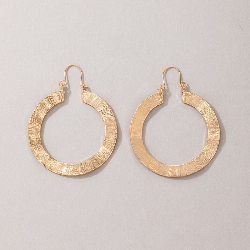 Simple Jewelry Golden Ring Earring Geometric Water Ripple Earrings
