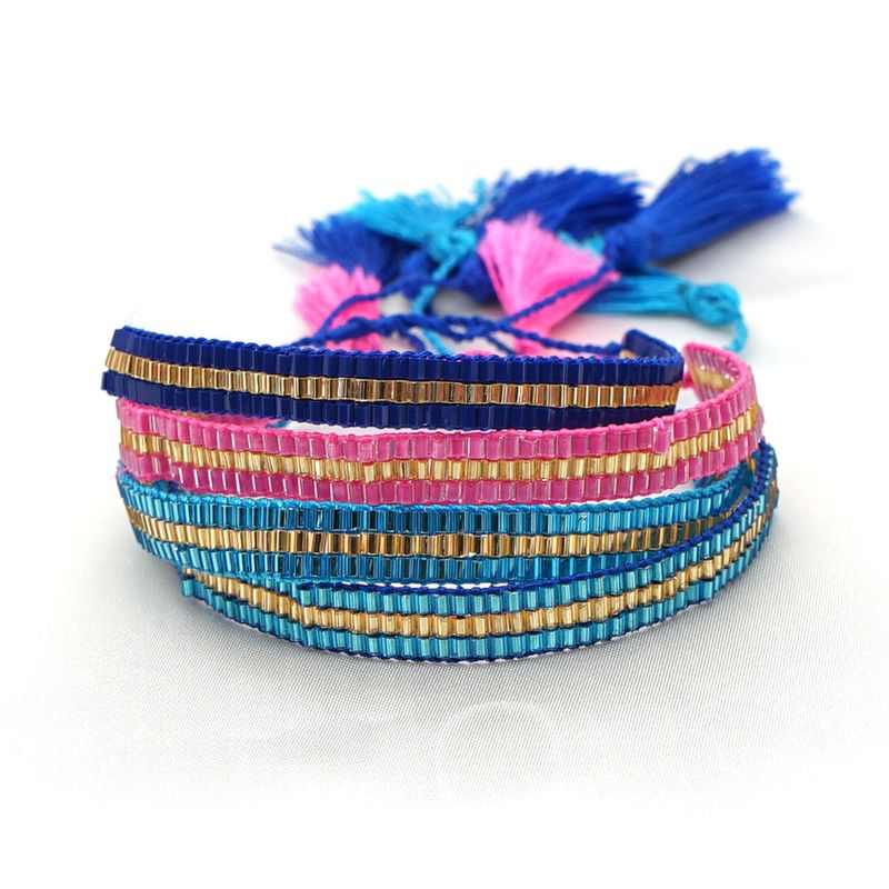 European And American Simple Geometric Beaded Mgb Personality Rice Bead Woven Small Bracelet Female