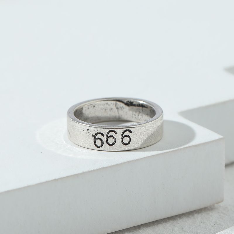 European And American Fashion Jewelry Retro Angel Number Simple Ring