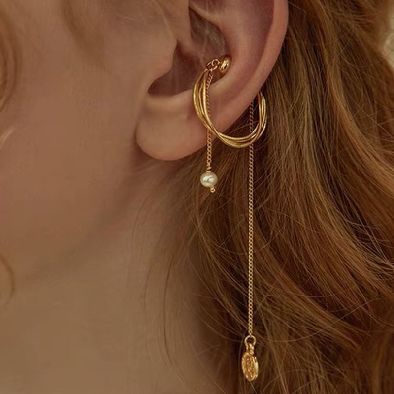 European And American Earrings Jewelry Magnet Ear Bone Clip Coin Earrings