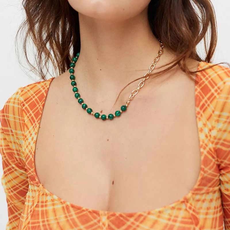 Qingdao Daiwei Europäischer Und Amerikanischer Modeschmuck Grenz Überschreitende E-commerce-versorgung Stein Perlen Ketten Kette