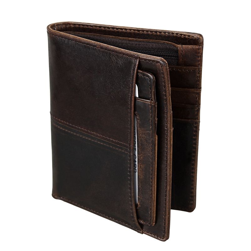 Short Retro Wallet Oil Wax Leather Wallet Wholesale Rfid Anti-theft Brush Leather Wallet