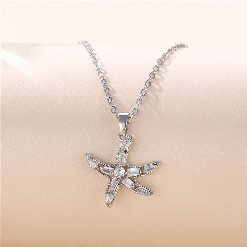 Jewelry Starfish Necklace Korean Temperament Zircon Star Pendant Clavicle Chain