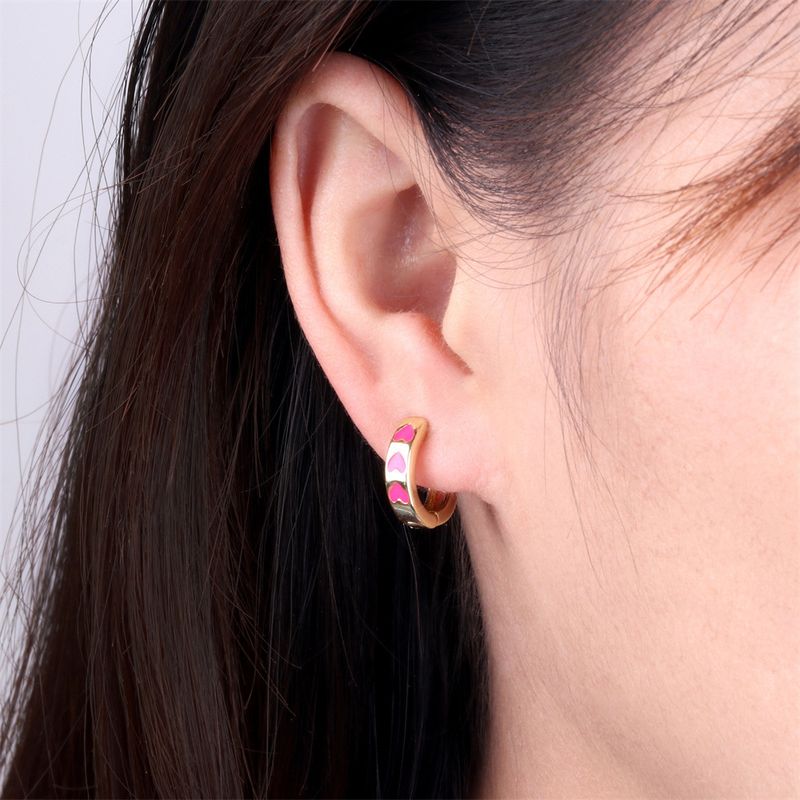 Love Dripping Oil Copper Earrings Temperament Ins Ear Buckle New Trendy Earrings Wholesale