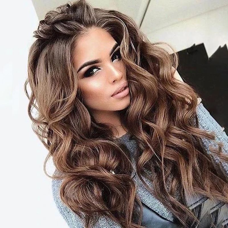Wig European And American Ladies Wig Long Curly Hair Small Lace Big Wave Synthetic Wigs Foreign Trade Wig Wigs In Stock