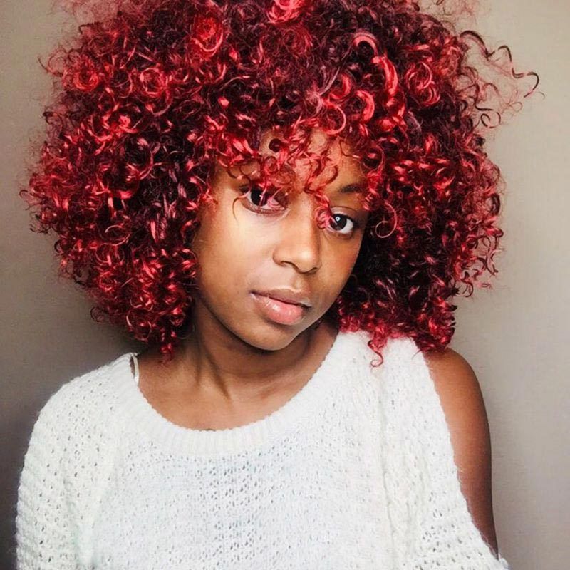 Women's Chemical Fiber Wig European And American Red Fluffy Explosion Wig African Wig Cross-border Supply Spot One Piece Dropshipping