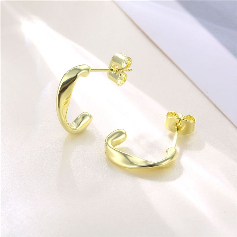 Fashion Jewelry C-shaped Earrings Jewelry 18k Gold C-shaped Earrings