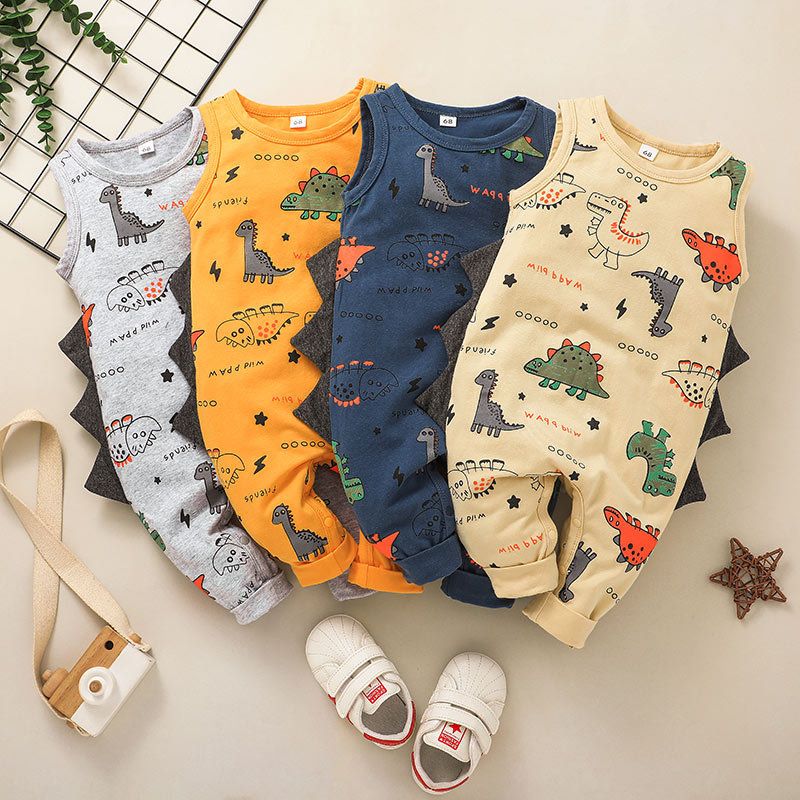 2021 Bébé Dinosaure Une Pièce Vêtements Pour Enfants Dessin Animé Bébé Barboteuse