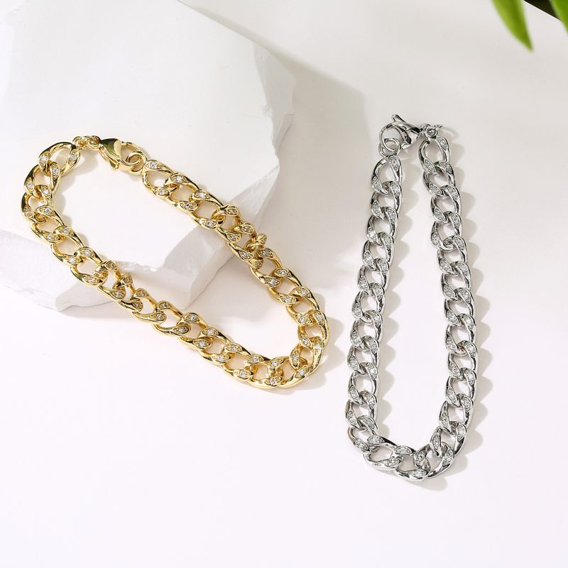 Fashion Micro-inlaid Zircon Bracelet European And American 18k Gold-plated Copper Bracelet