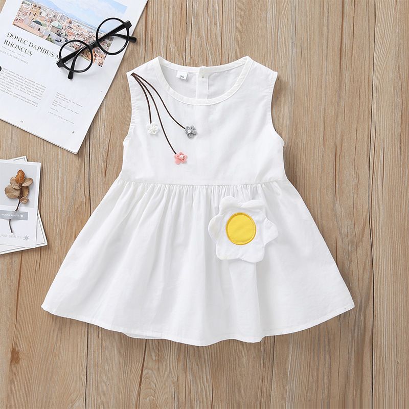 2021 New Dress Summer Baby Cute Vest Skirt Baby Solid Color Sleeveless Skirt