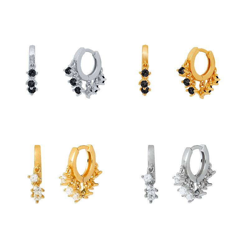 Fashion All-match Shining Zircon Tassel Earrings Trend Earrings