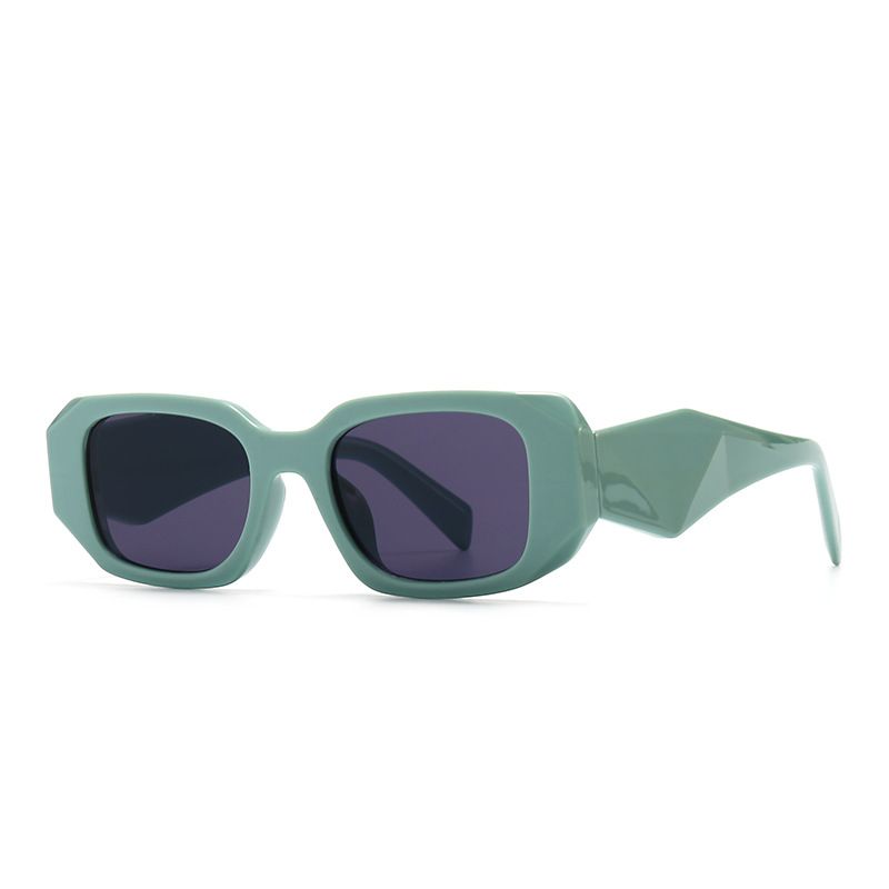 New Style Modern Solid Color Retro Square Frame Narrow Sunglasses