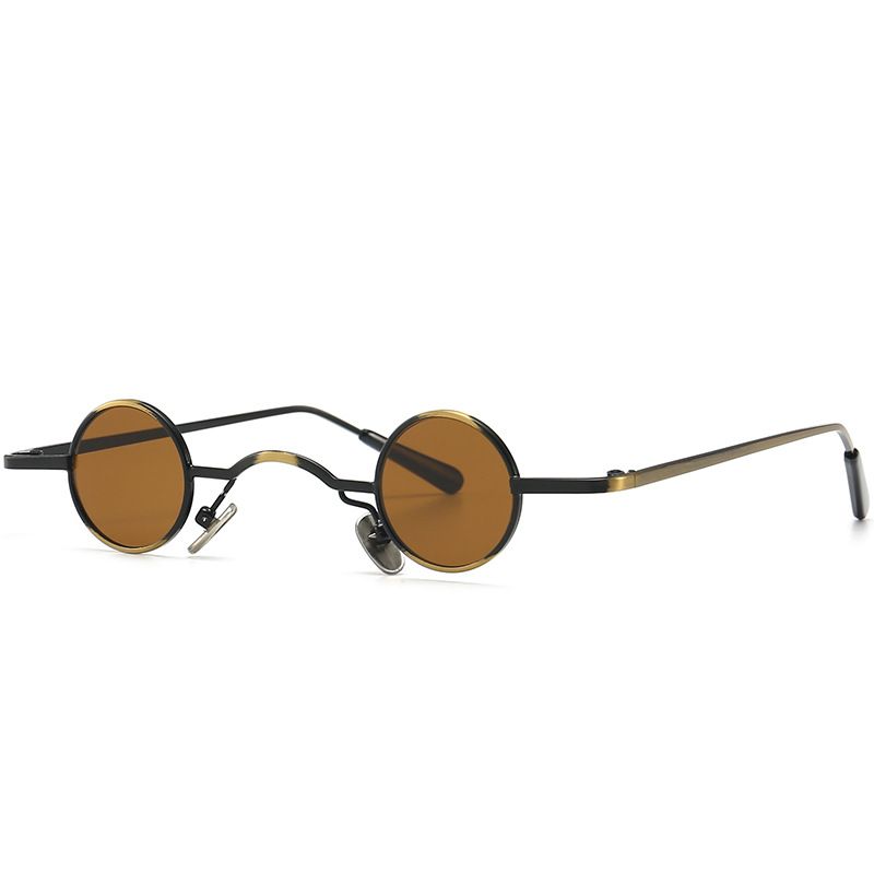 Gafas De Sol De Lentes Estrechas Redondas Retro Steampunk De Comercio Exterior Transfronterizo