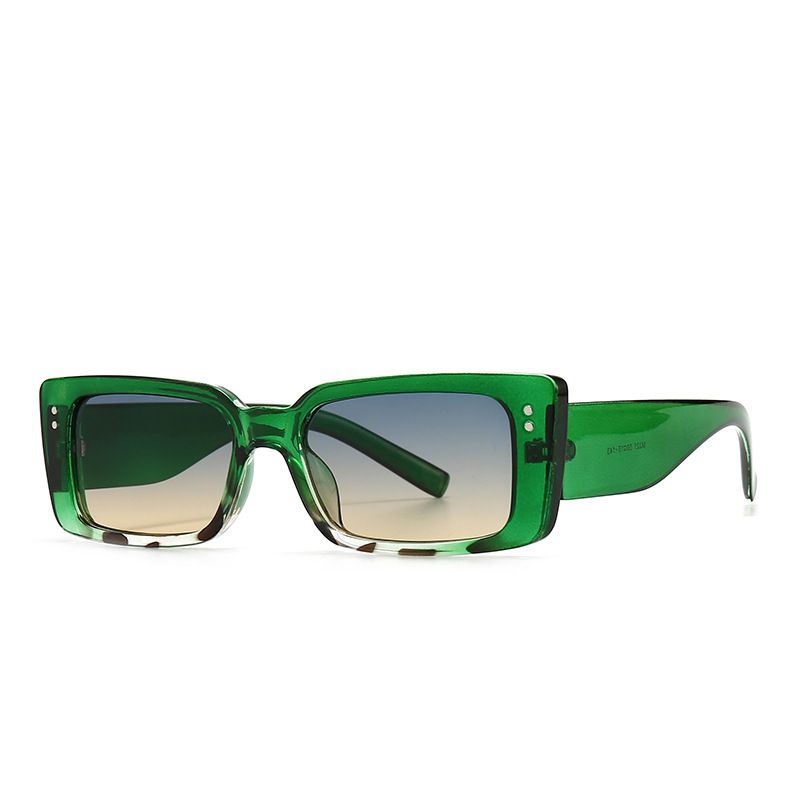 New Modern Retro Square Frame Narrow Rivet Sunglasses