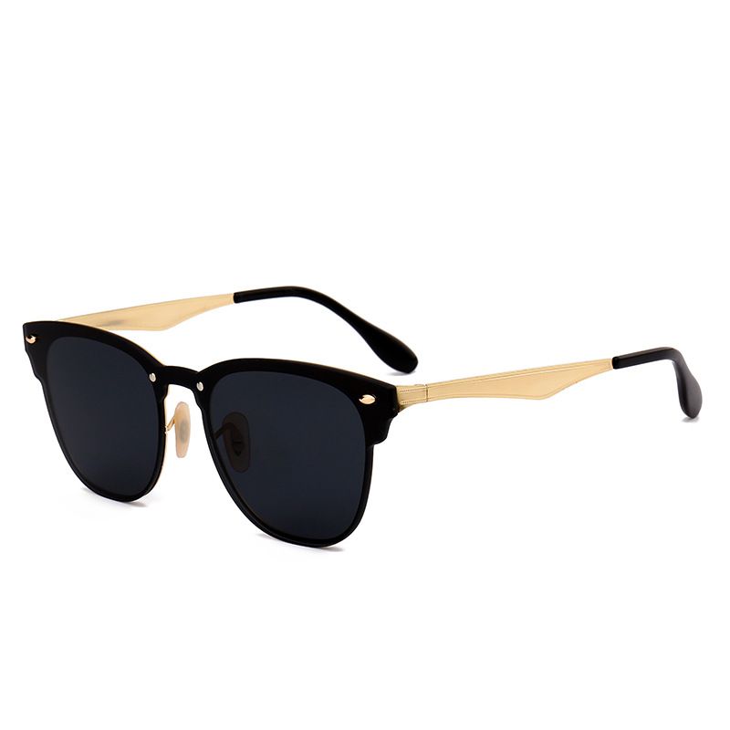 Einteilige, Flache Sonnenbrille Klassische Herren- Und Damensonnenbrille Im Gleichen Stil In Kontrastfarbe