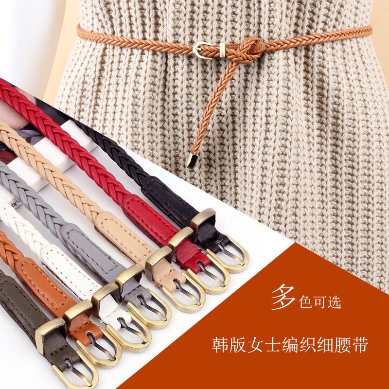 Woven Belt Pin Buckle Retro Casual Thin Belt Waist Rope Wholesale