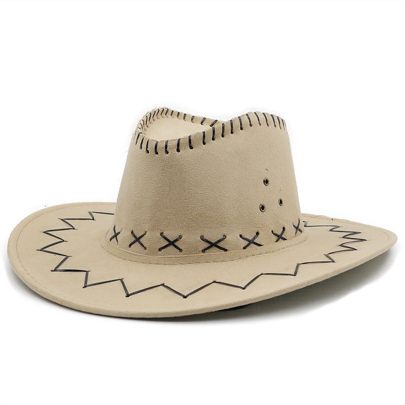 Chapeau De Paille De Cowboy Occidental Chapeau De Cowboy En Molleton De Peau De Poulet Décontracté En Gros