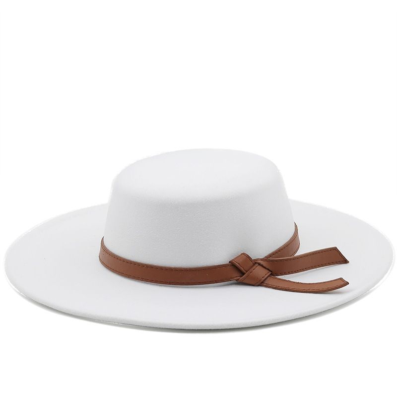 New Ring-shaped Flat-top Woolen Cloth Top Hat Fashion Flat-top Woolen Top Hat