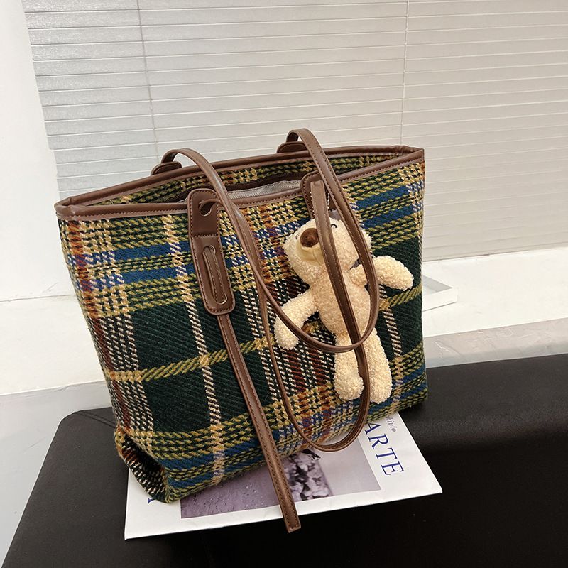 Large-capacity Bag Fashion Woolen Cloth Single Shoulder Bag Casual Tote Bag