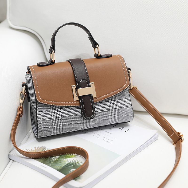 Korean Lattice Trendy Women's Fashion Messenger Bag Shoulder Bag