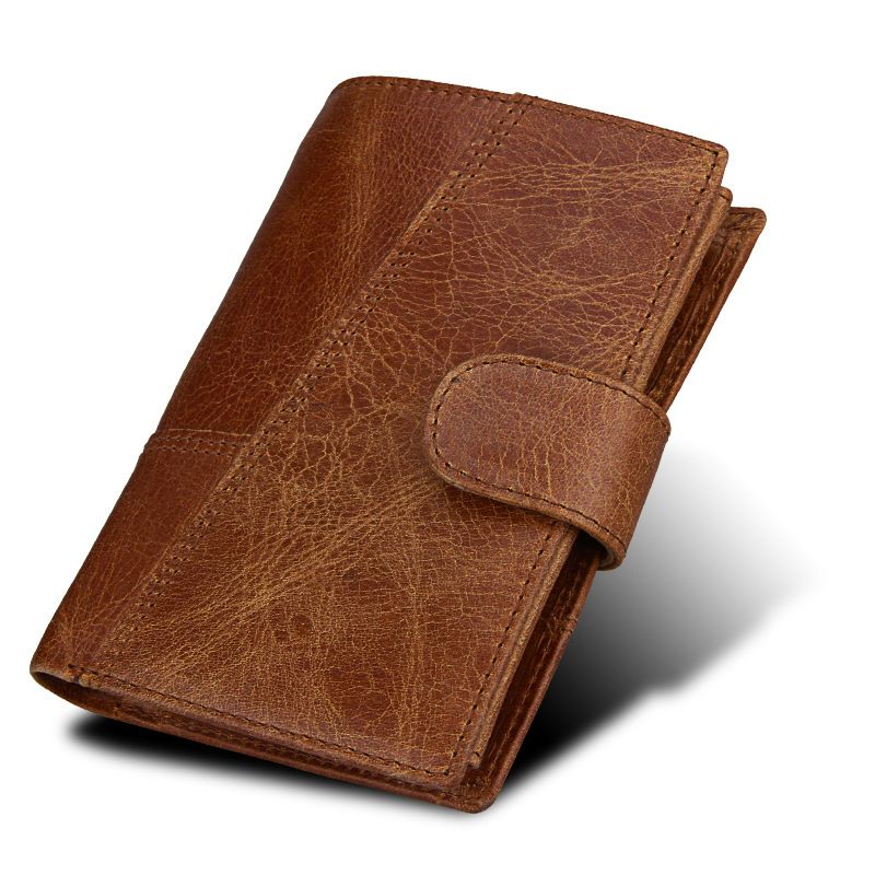 First Layer Cowhide Men's Wallet Retro Men's Wallet Rfid Fashion Wallet Leather Card Case