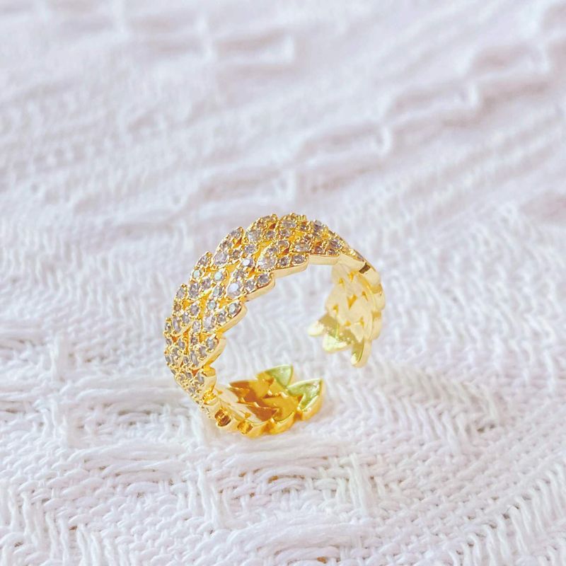 Simple Heart-shaped Diamond Open Ring Wholesale