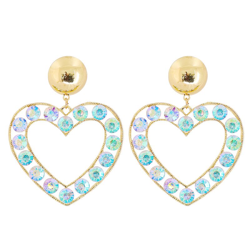 Romantic Personality Heart-shaped Female Stud Diamond Earrings