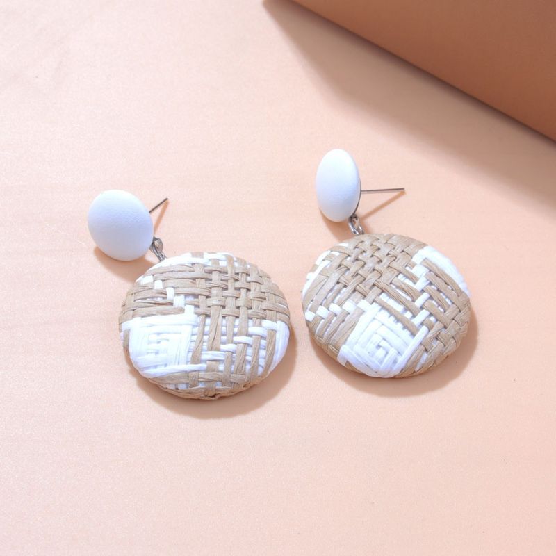 European And American New Woven Earrings Retro Ethnic Style Round Earrings