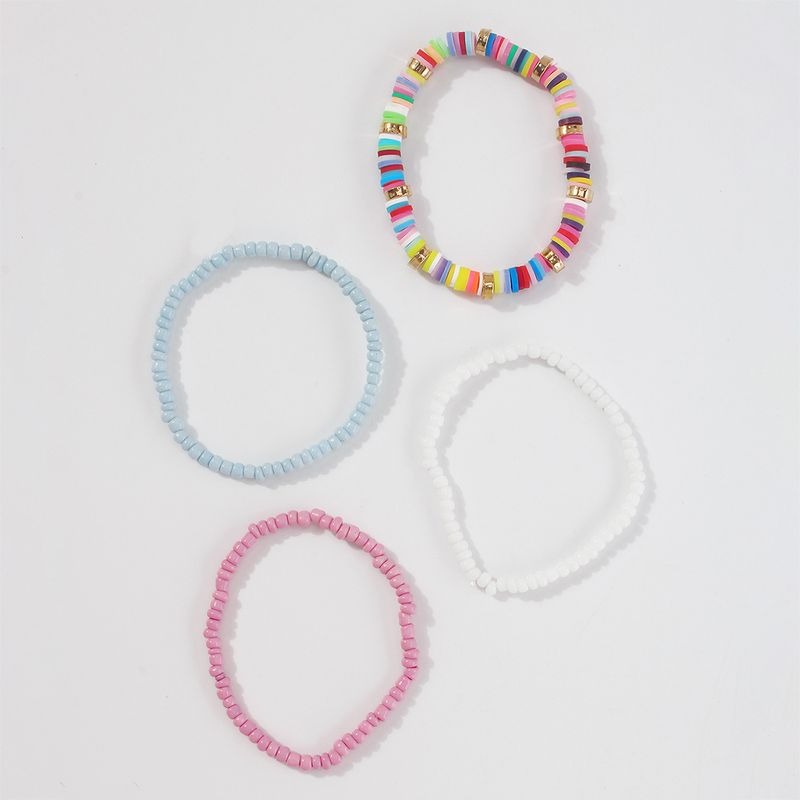 Simple Color Beads Simple Retro Bracelet Set