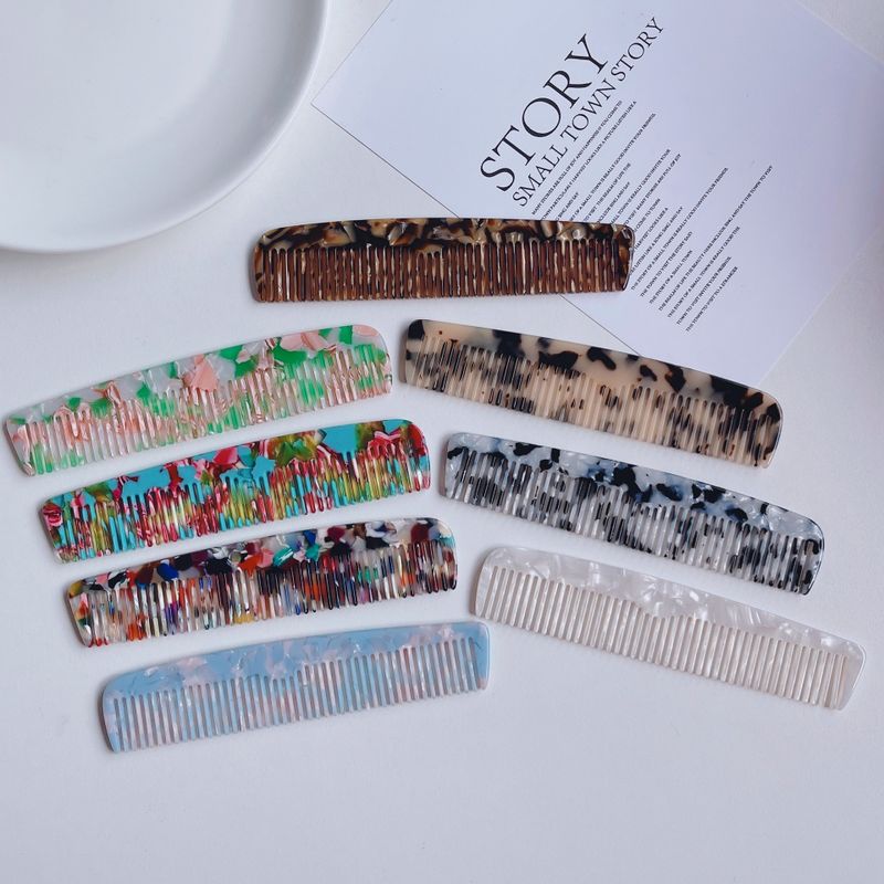 Korea Acetic Acid Small Tooth Comb Marble Texture Hair Comb Anti-static Hair Comb