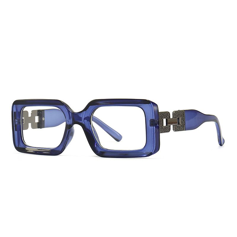 Miroir D&#39;ordinateur Rétro Tendance Lunettes À Monture Carrée Miroir Plat Carré Anti-bleu Européen Et Américain