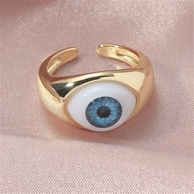 European And American Fashion New Blue Demon Eye Copper Ring