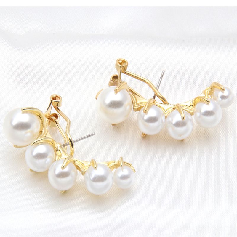 Perle Nouvelles Boucles D&#39;oreilles Géométriques Élégantes Rétro